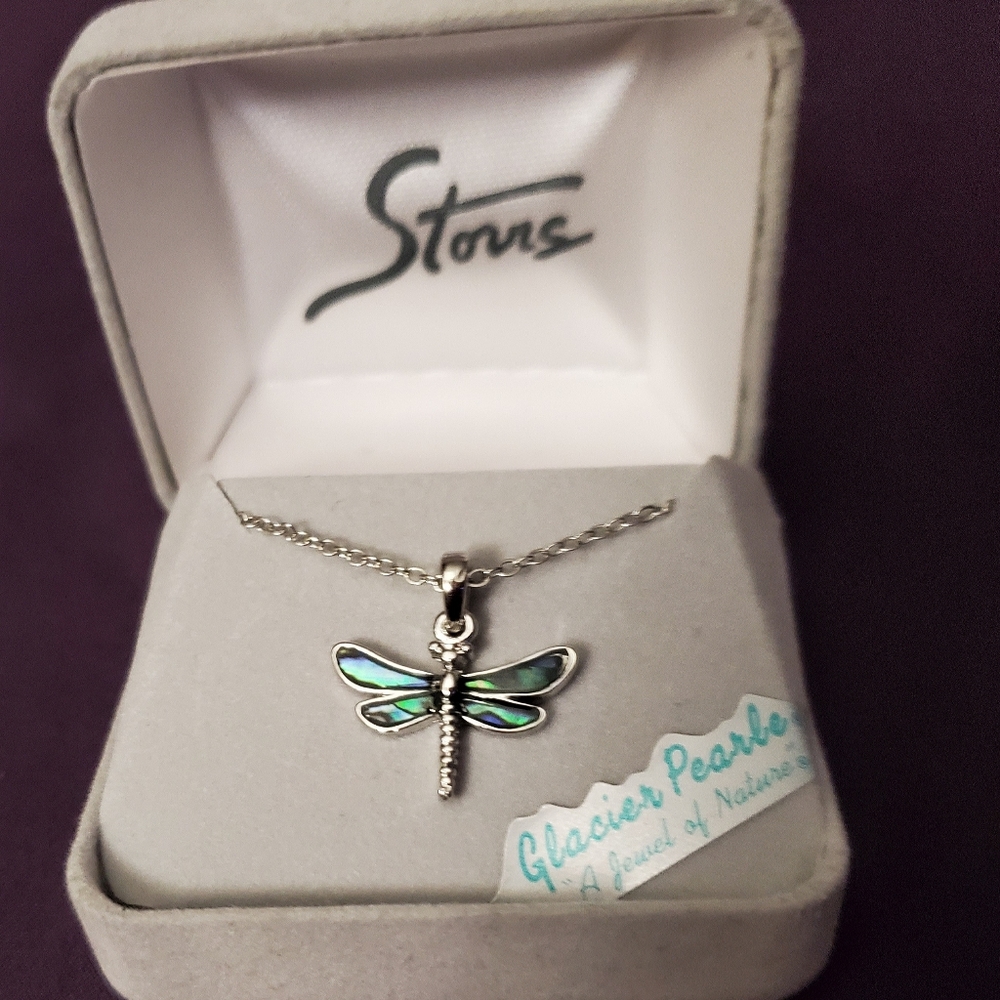 ABALONE DRAGONFLY JEWELRY PENDANT